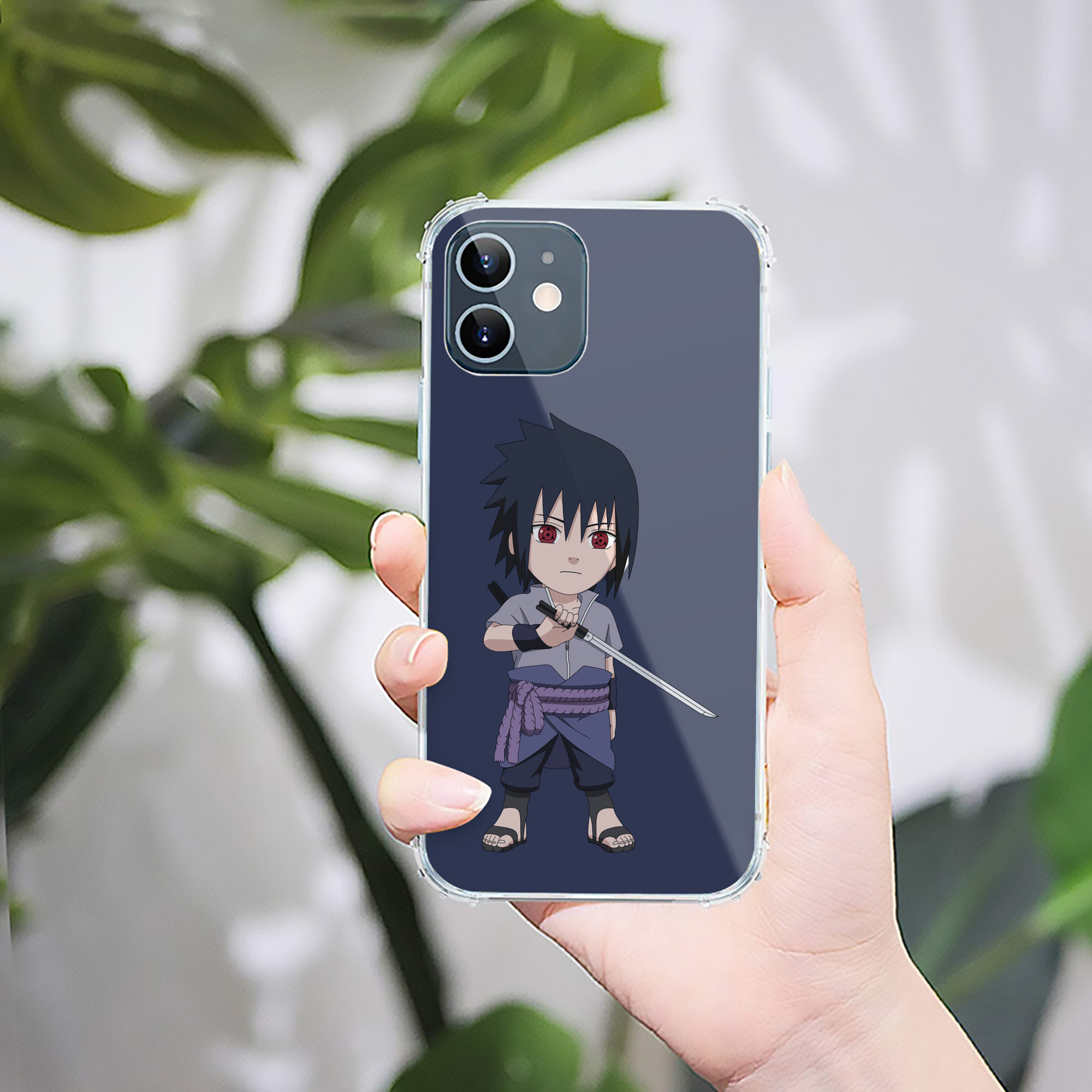 （画像用） NARUTO -ナルト- うちは サスケ Uchiha Sasuke 【iPhone 12シリーズ対応】透明スマホケース（クリアソフトケース）